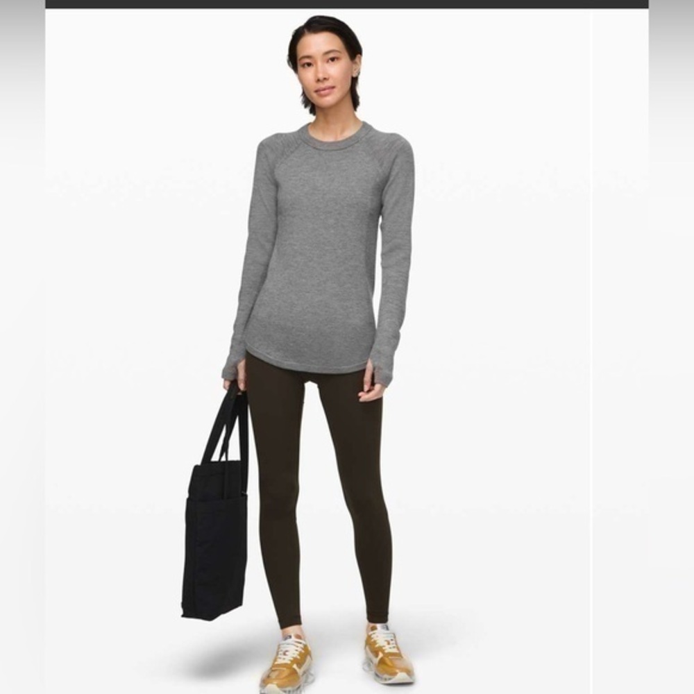 Lululemon Sit In Lotus Merino Wool Sweater Gray 4